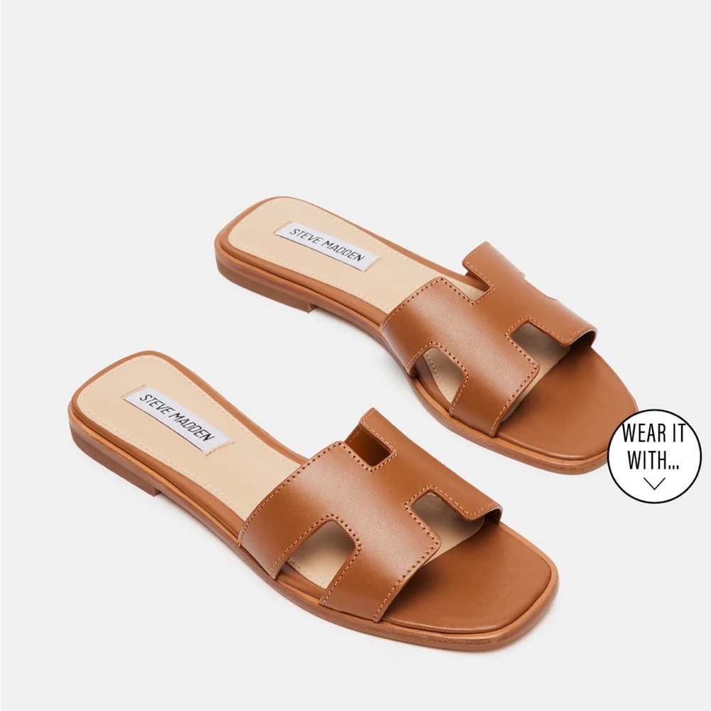Steve Madden Women's Tan Slide Sandals - Size 8